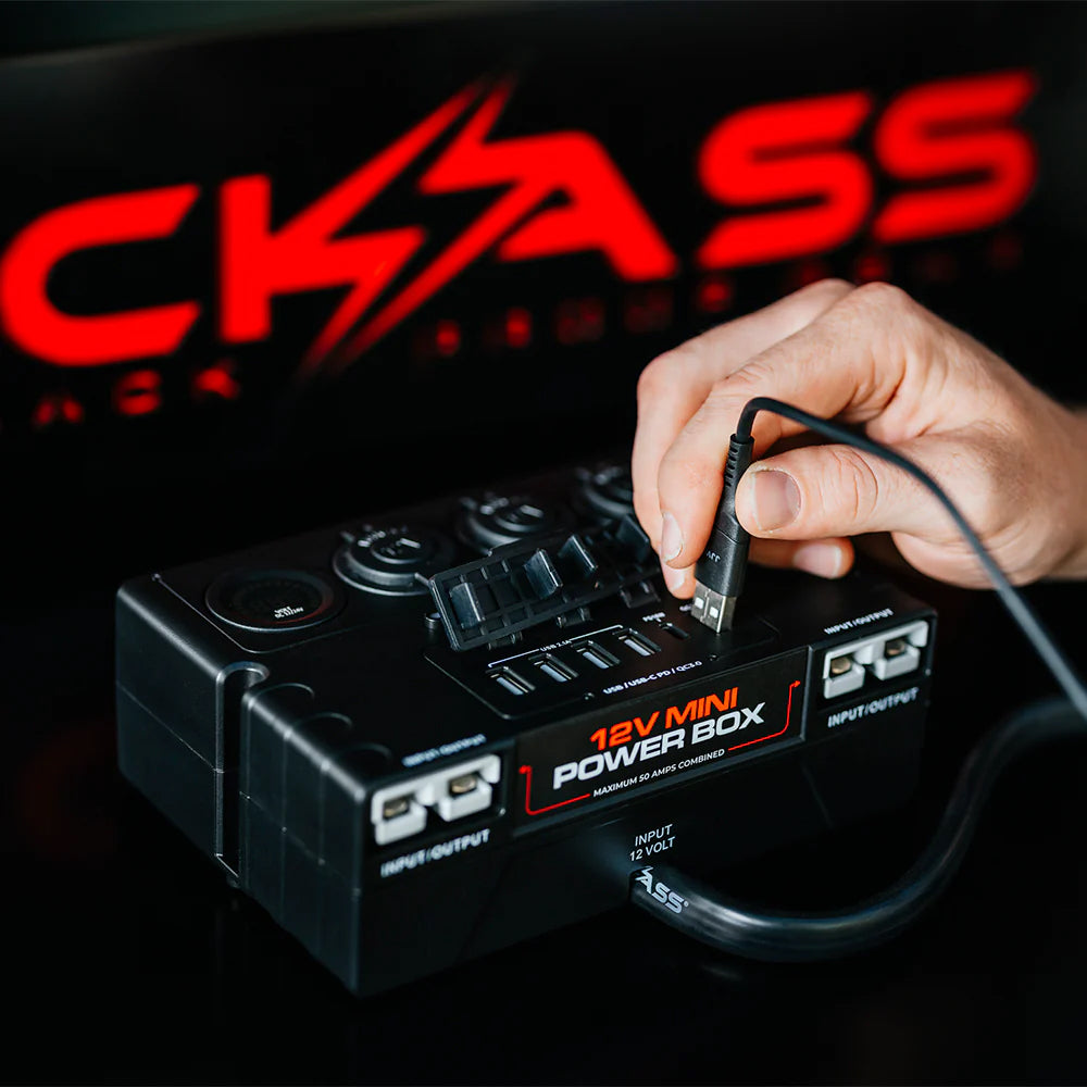 KickAss 12V Mini Power Box - 2 x Anderson, 6 x USB & 3 x Cig Sockets