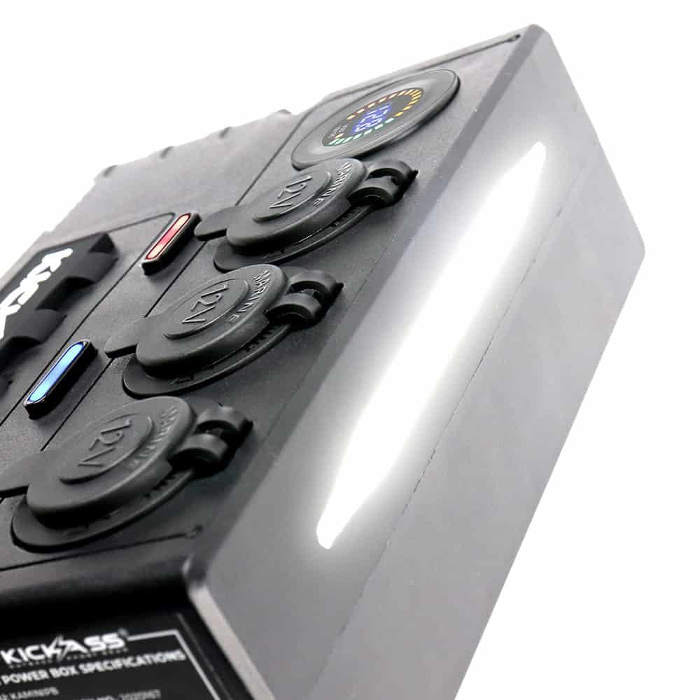 KickAss 12V Mini Power Box - 2 x Anderson, 6 x USB & 3 x Cig Sockets