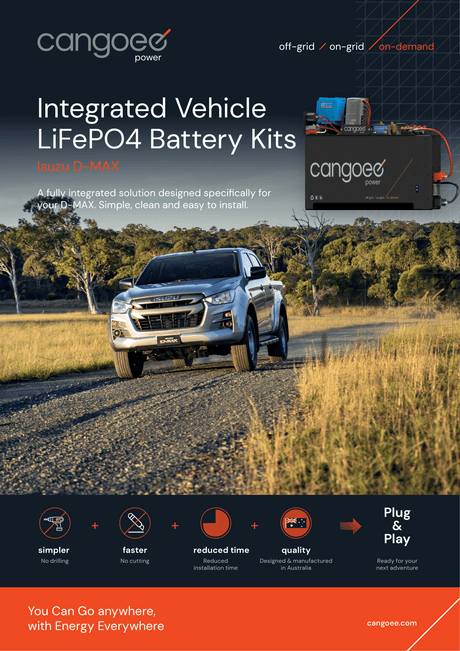 Isuzu D-MAX Lithium Battery Kit – 110Ah Cangoee Power Node with Smart Shunt & Solar
