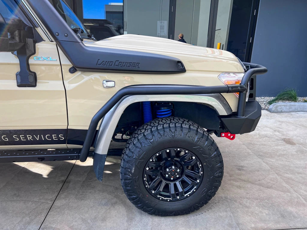 Rock Sliders with Scrub Rails, suitable for Single Cab Toyota Land Cruiser 79, 2017 to 2022