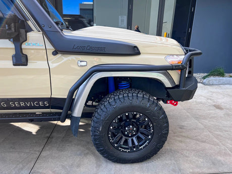 Rock Sliders with Scrub Rails, suitable for Single Cab Toyota Land Cruiser 79, 2017 to 2022