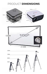 KickAss Projector & 100" Eyelet Screen Cinema Package