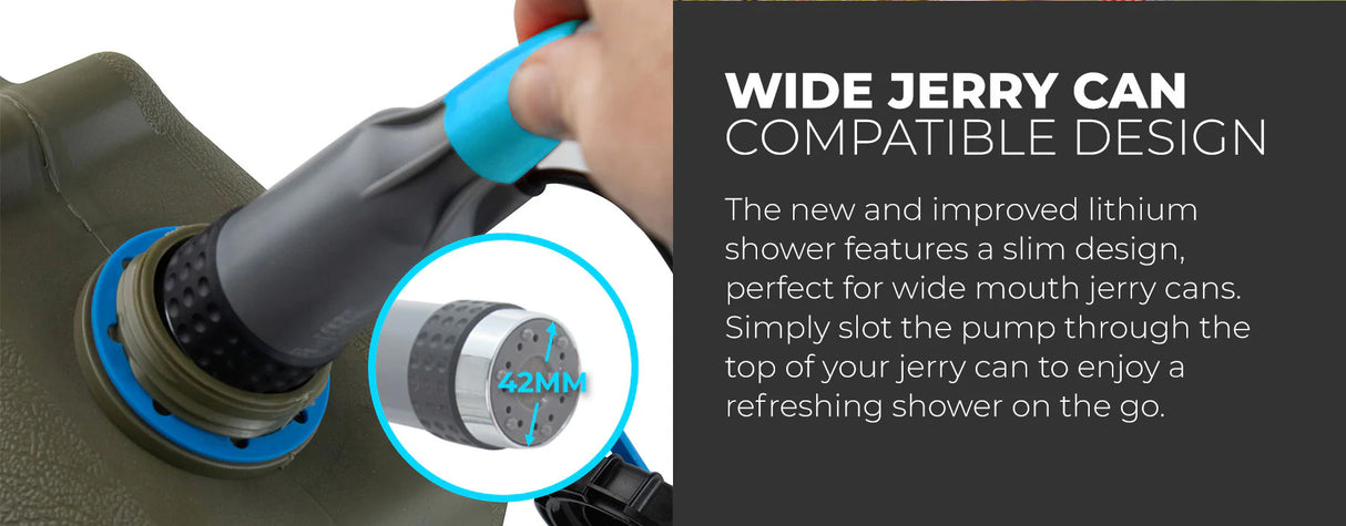 KickAss Portable Camping Shower with Lithium Battery