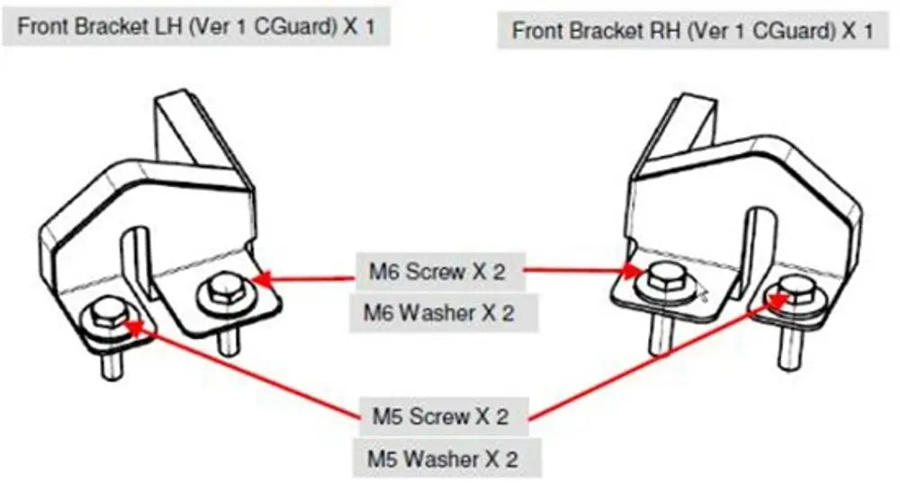 Replacement Front Bracket for EGR Soft Tonneau Cover - 1 Pair