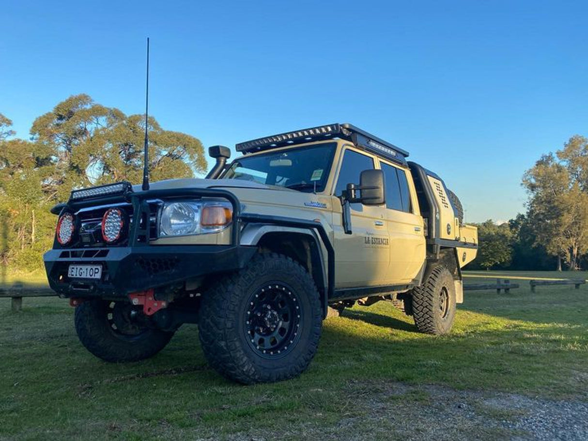 Rock Sliders with Brush Rails, suitable for Toyota Land Cruiser 79 and 78 Series, 2007 to current