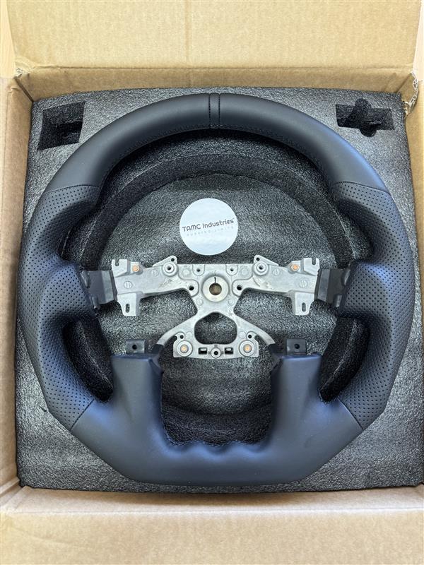 Black Leather with Perforated Sides Steering Wheel to suit Nissan Y62 Patrol (2018-2025)
