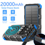 Portable Wireless Solar Power Bank 20,000mAh