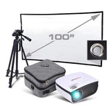 KickAss Projector & 100" Eyelet Screen Cinema Package