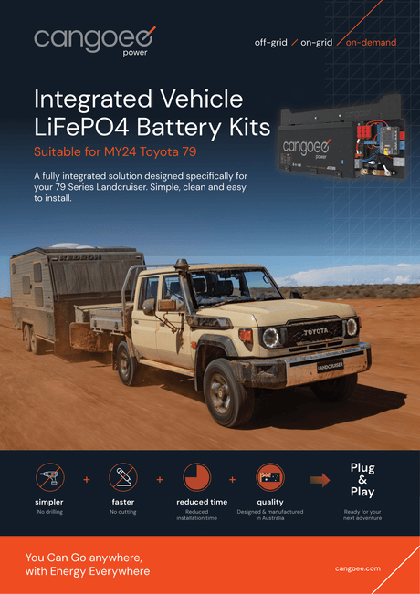 Toyota LC79 Series Lithium Battery Kit – 110Ah Cangoee Power Node with Smart Shunt & Solar